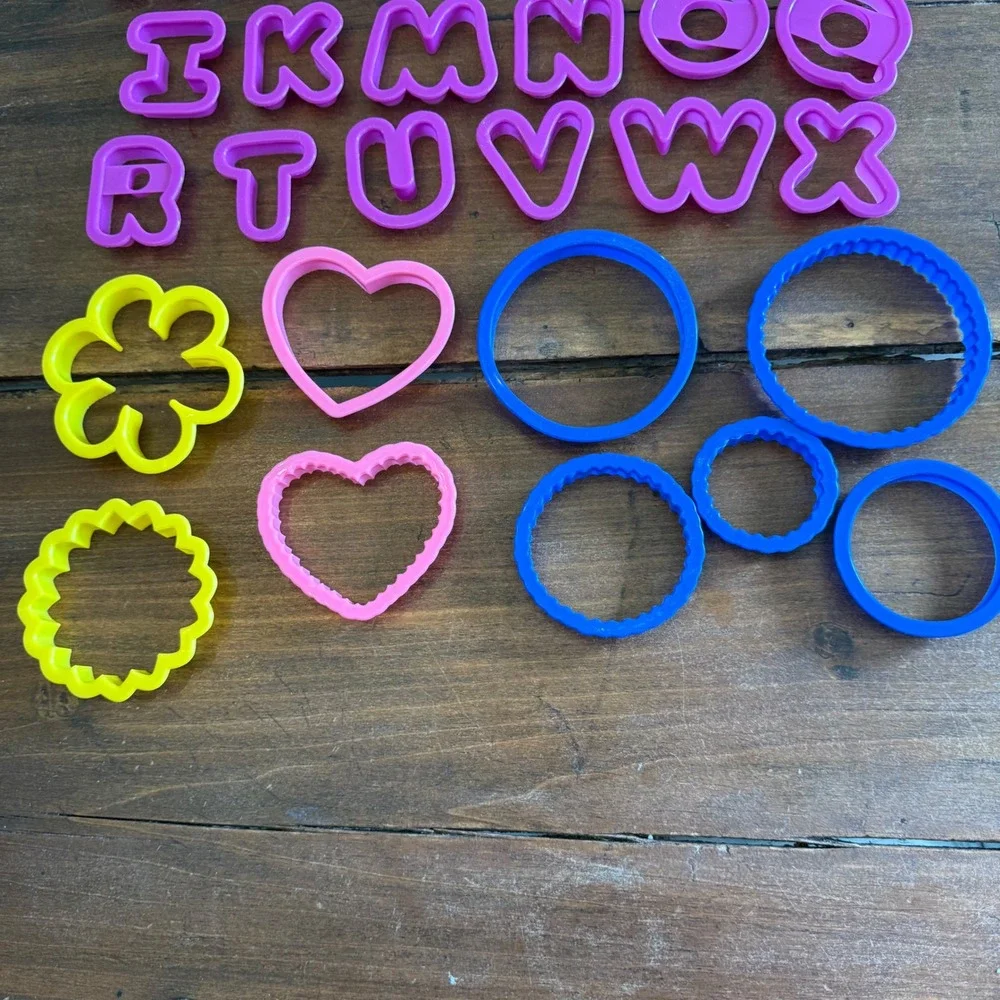 Cookie Cutters Lot of 53 Alphabet Shapes Holiday‎ Baking Supplies Plastic Crafts